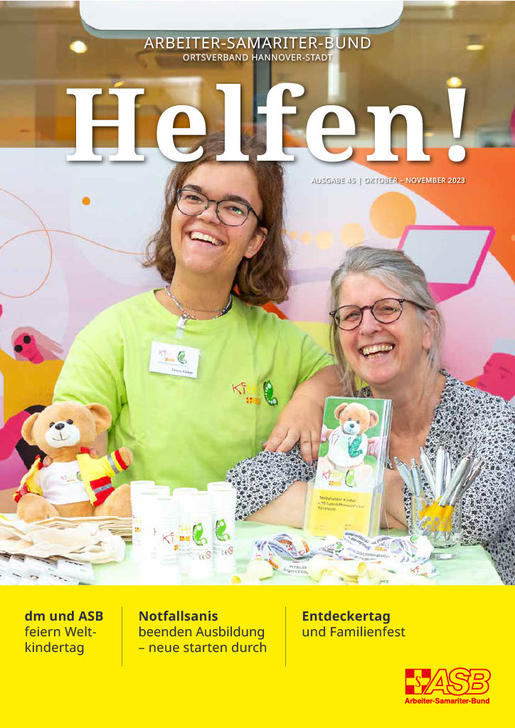 Das Cover der neuen Mitarbeiterzeitung "Helfen!", in der 45. Ausgabe